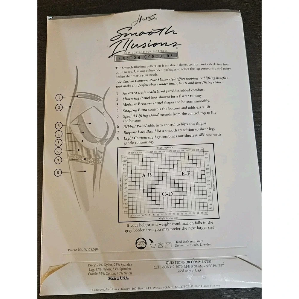 Hanes Smooth Illusions Body Contouring Pantyhose Sz AB Barely There New Vtg 1993